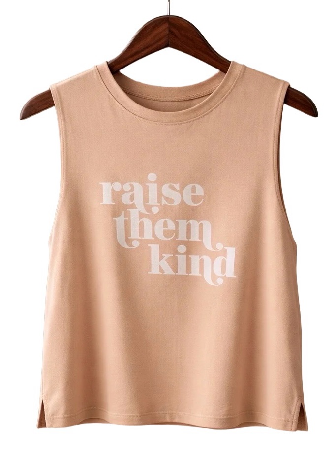 Lovers Of Hyoumanity Peach Graphic Muscle Tank